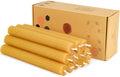 TELOSMA Hand Rolled Beeswax Taper Candles, Natural Yellow, 8 Inch, 12 Pack