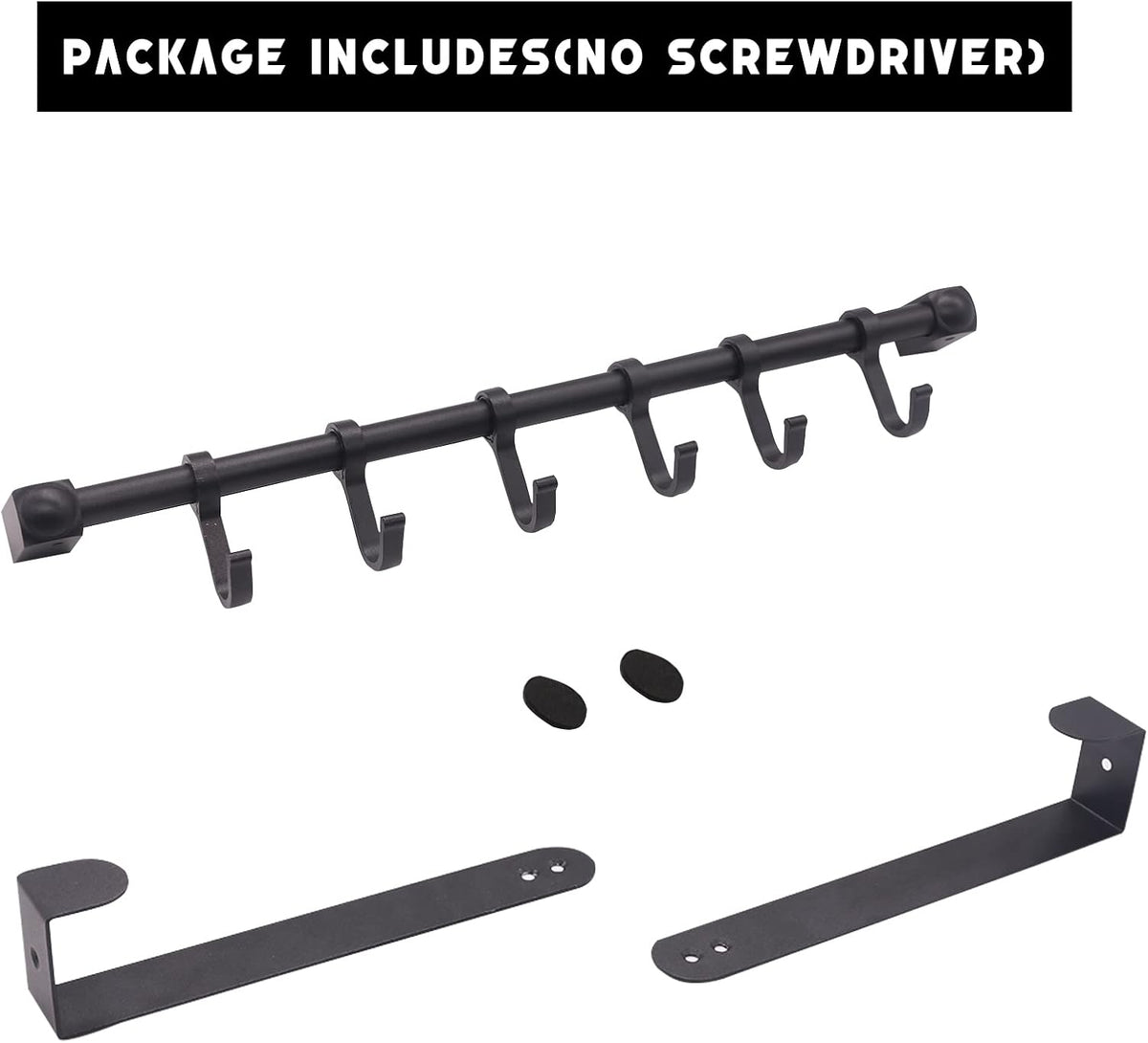 Over The Door Hooks Door Hanger, Moving 6-Hooks Over Door Coat Rack for Hanging, Aluminum Heavy Duty Door Organizer for Towel Robe Hat Bag, Behind Back of Door Bathroom (Black)