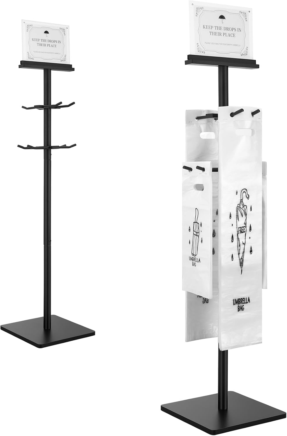 Wet Umbrella Stand with 400 Free Plastic Umbrella Bags disposable for Entry