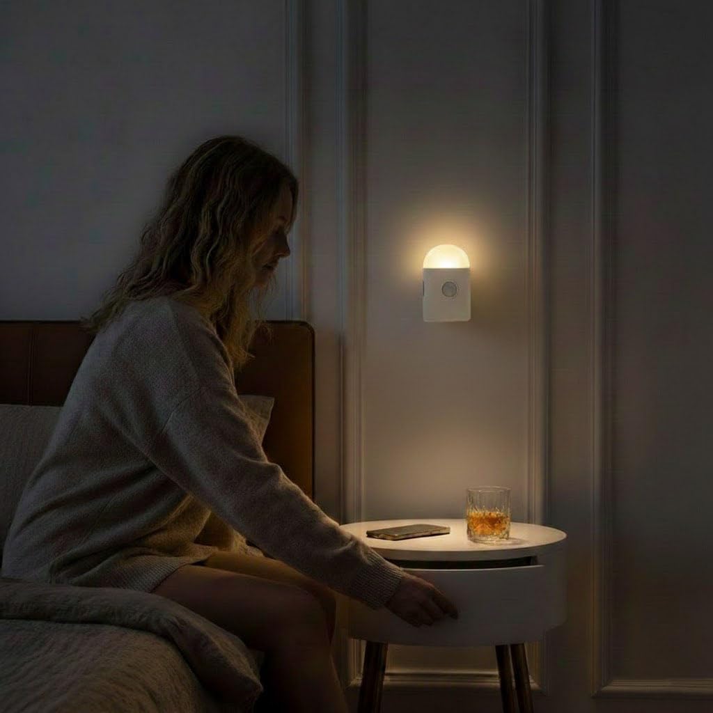 Motion Sensor LED Night Light,Warm White Dimmable Rechargeable Stick & Hook