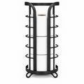 BROOKSTONE Toilet Paper Holder Stand Reserve - Free Standing Toilet Paper Stand with Storage that Holds Mega Rolls, Standing Bathroom Tissue Organizer, Bathroom Decor - Modern Storage Holder, Black