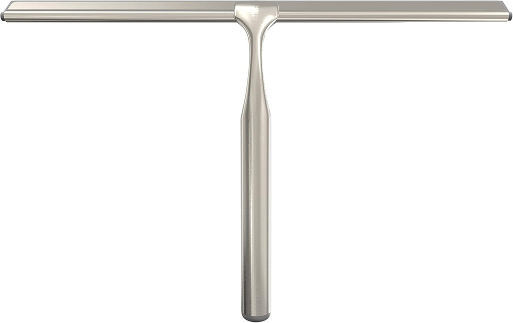 Better Living Deluxe XL Shower Squeegee, 12” Blade, Brushed Nickel