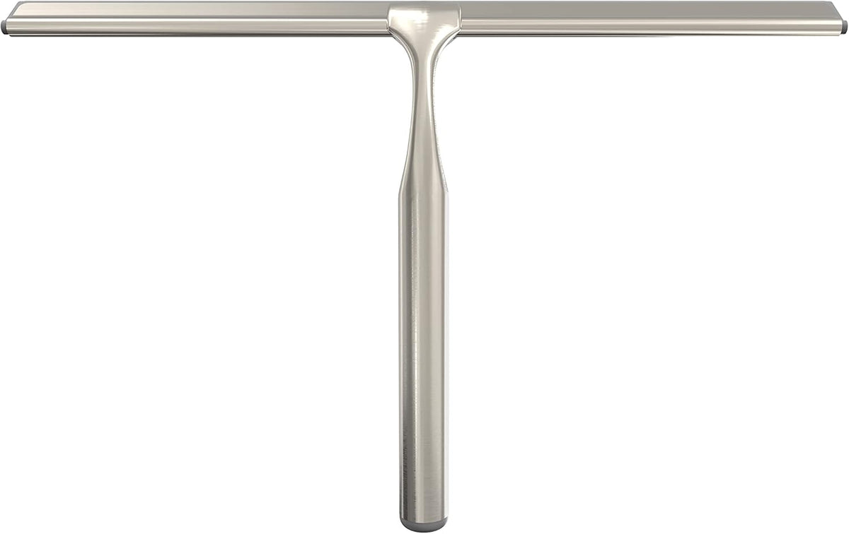 Better Living Deluxe XL Shower Squeegee, 12” Blade, Brushed Nickel