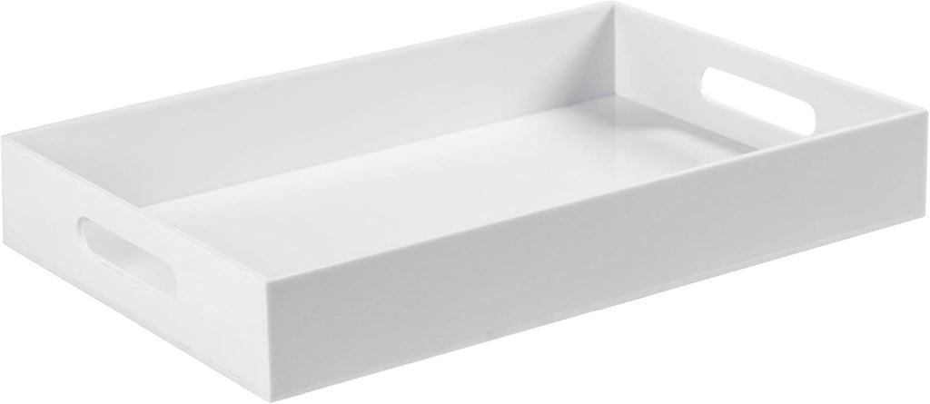 Sooyee Acrylic Serving Tray with Handles, 16" x 12", White