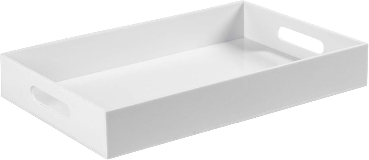 Sooyee Acrylic Serving Tray with Handles, 16" x 12", White