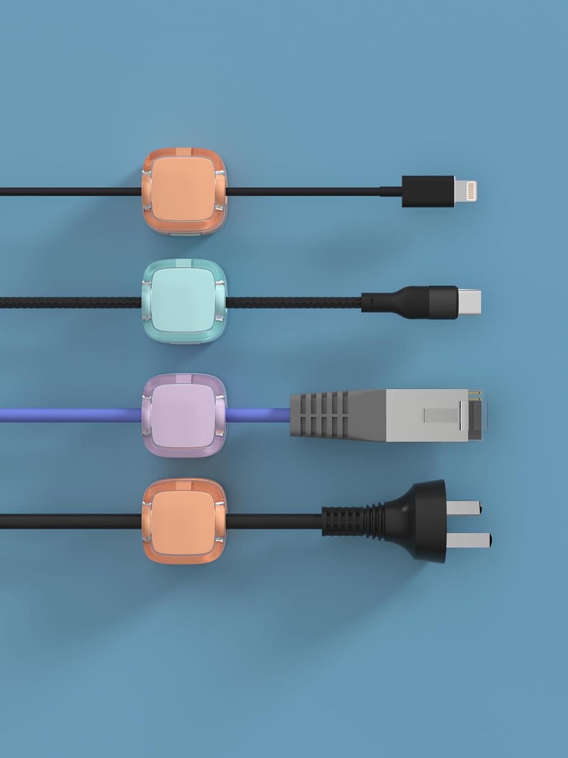 Magnetic Cable Clips, Cute Desk Charger Cord Holder