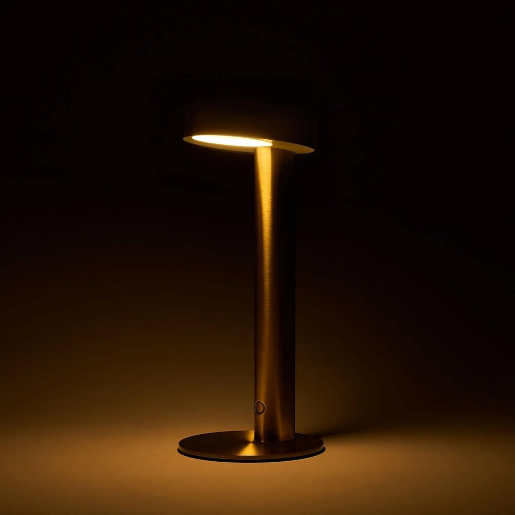 Owlpack Moovit Cordless Rechargeable LED Table Lamp with Adjustable Dimmer - Gold