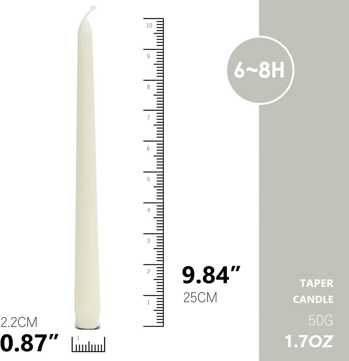 12 PCS White Taper Candles, 10 Inch Unscented Long Candles White, Low Heat Romantic Candlesticks for Couples, Wedding, Home, Dinner,