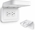 Horizontal Duplex Outlet Shelf Wall Holder, 1 Pack, Built-In Cord Storage