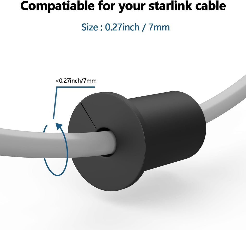 Starlink Cable Routing kit for 3/4inch Wall Hole,4PCS starlink Wall Grommets Accessories for Cables Pass Through mounting kit Including 3/4” Spade Drill bit,Wall Wires cilps and Cable Routing Tool