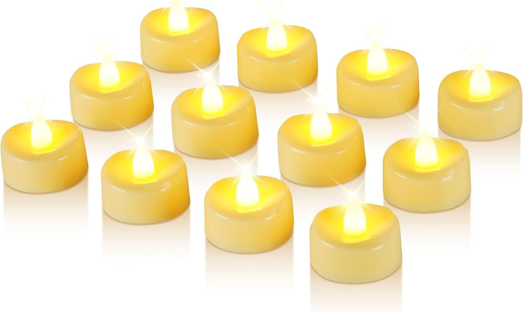 Raycare LED Tea Lights Battery Operated, 200+Hour Flickering Votive Candles