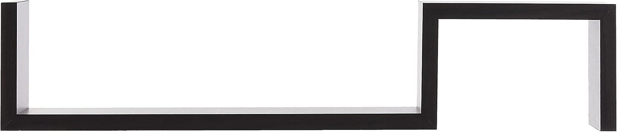 Greenco Set of 2 Decorative S Wall Mounted Floating Shelves- Espresso Finish (Espresso)