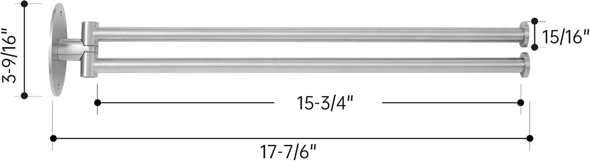 KES Kitchen Swivel Towel Bar 15-Inch, Swivel Towel Rack, Brushed Nickel