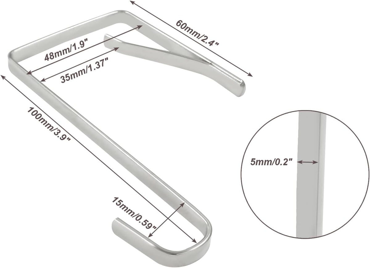 10Pcs Z-Shape Over The Door Hooks, 5mm Silver