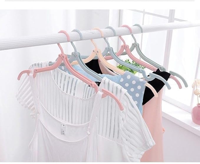 12 Pcs Foldable Travel Hangers with Clips, Plastic Hanger Folding Clothes Hangers Space Saving Clothes Hangers - Coat Hangers for Cruise Business Trip Travel