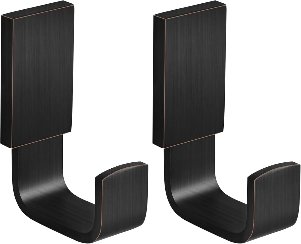 BESy Brass Towel Hook, Bath Robe Coat Clothes Hook Oil Rubbed Bronze 2 Pack