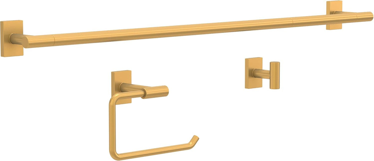 Franklin Brass Hartwell (1-Pack) Toilet Paper Holder, Euro Single Post Tissue Roll Wall Mount TP Storage, Satin Gold Bathroom Decor, Accessories HRT50-SG