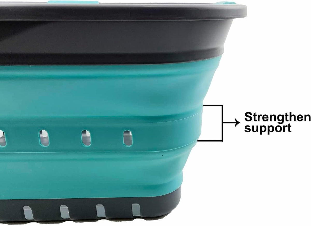 SAMMART 42L (11 gallon) Collapsible Plastic Laundry Basket - Foldable Pop Up Storage Container/Organizer - Portable Basket - Space Saving Hamper/Basket
