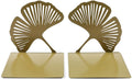 Ginkgo Leaf Metal Bookend, Botanical Leaf Veins Heavy Duty Book Stand