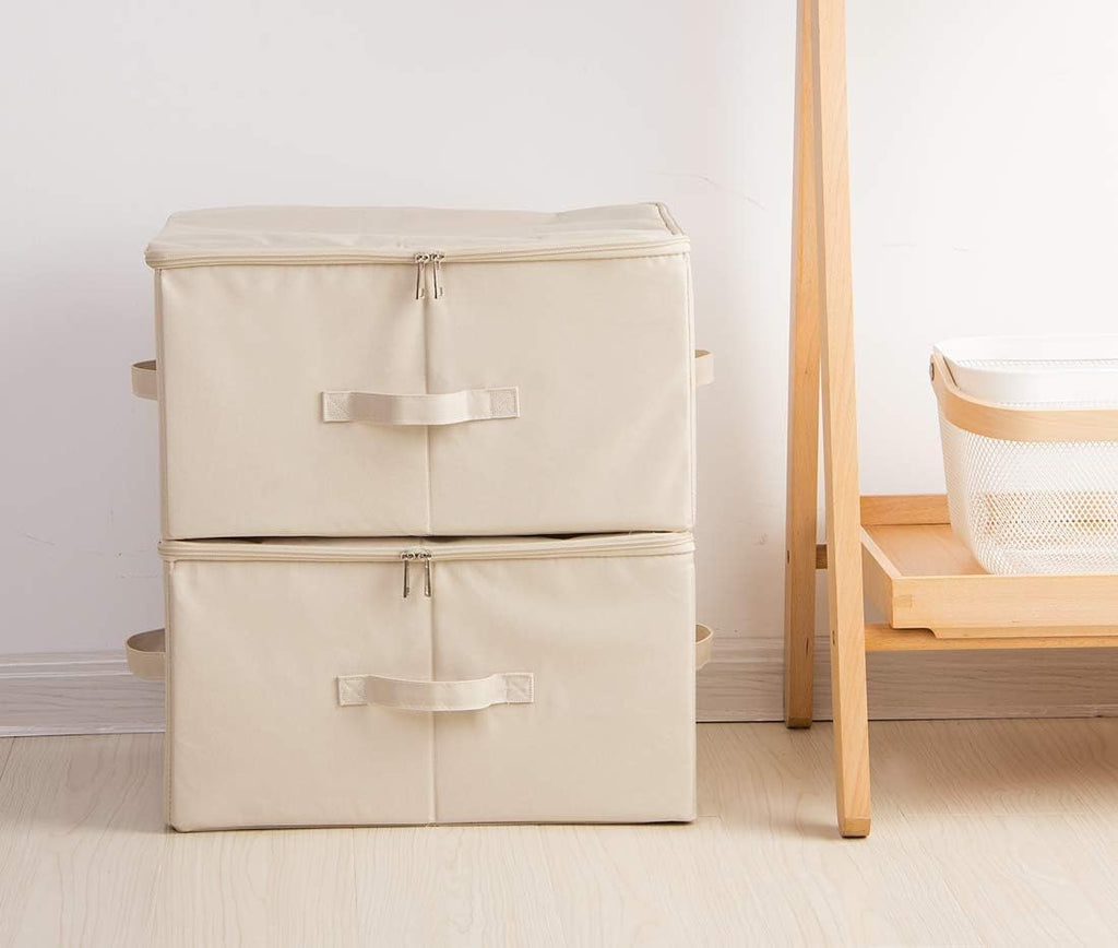 Fabric Storage Bins with Lid, Folding Large Clothes Storage Bin for Bedroom
