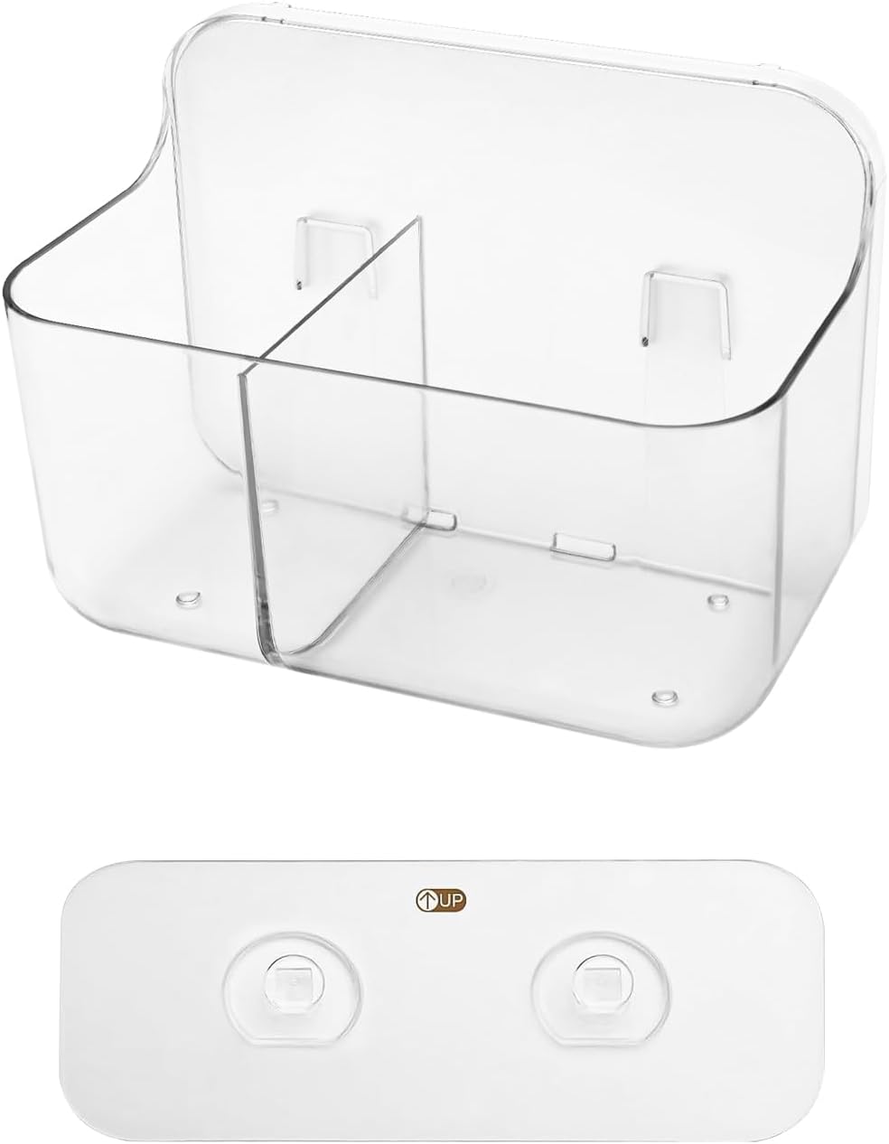 Diesisa Wall Mount Organizer, Adhesive Shelf, 2 Compartments Wall Shelves