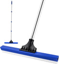 16" Notched Epoxy Floor Squeegee with 62" Long Handle for Coatings, Sealers