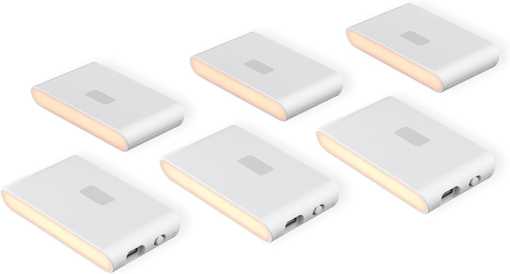 Rechargeable Motion Sensor Magnetic Mount Night Lights, 6 Pack