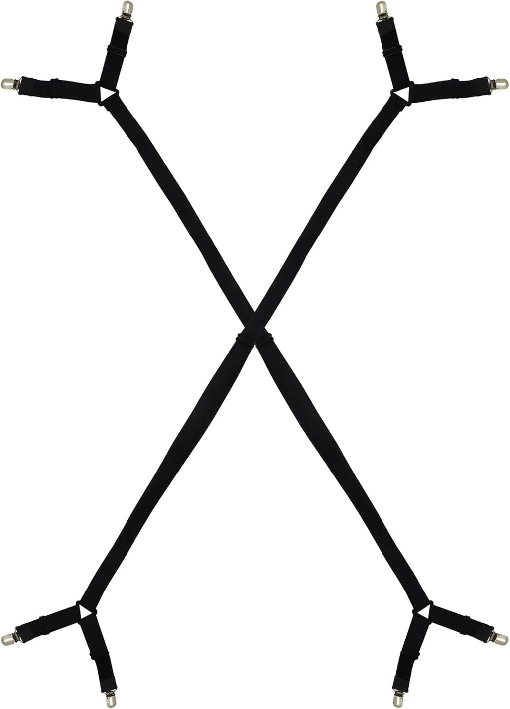Bonsicoky Adjustable Elastic Straps with Metal Clips, Black, 2 Pack