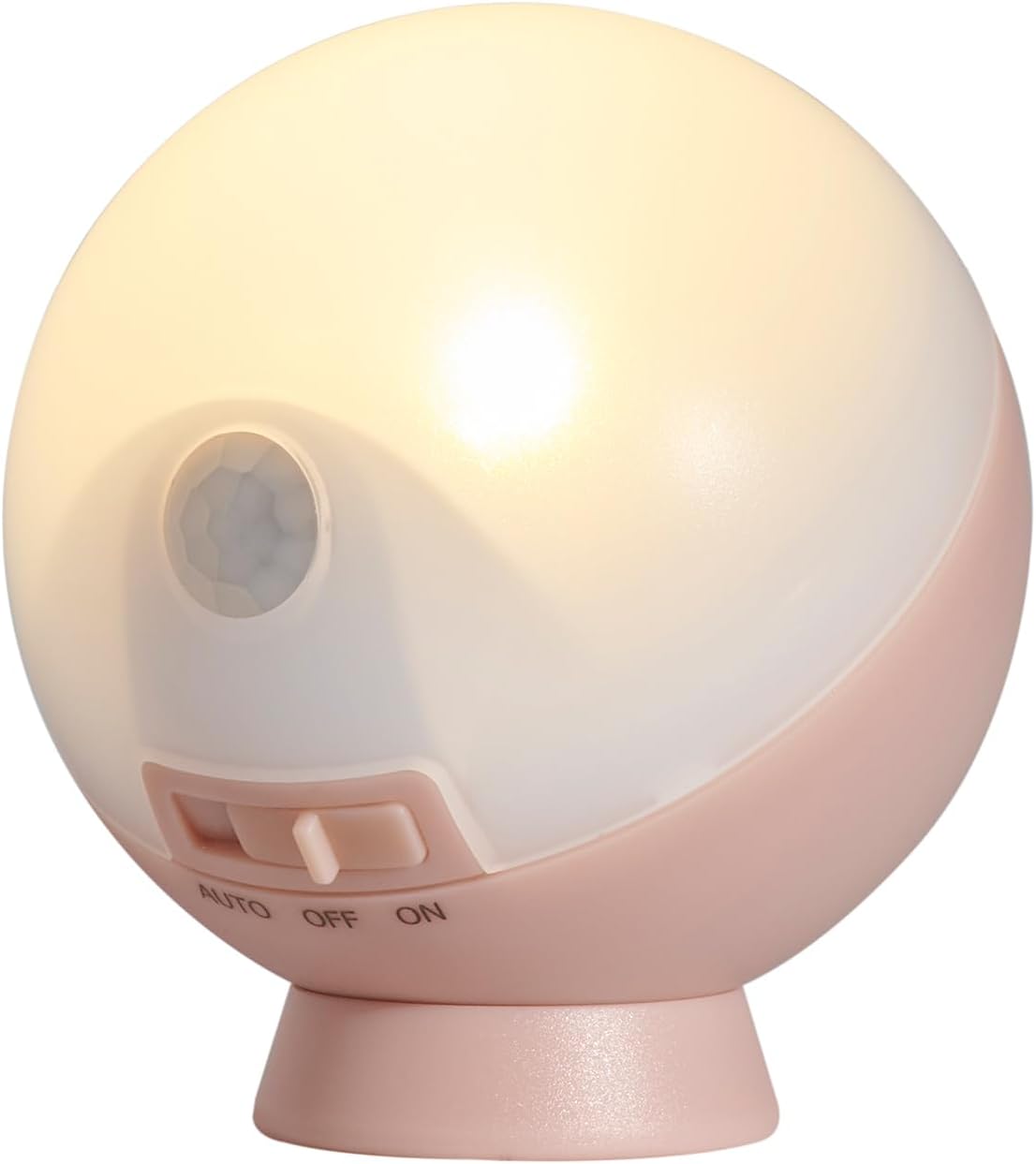 Musashi Night Light Motion Sensor Indoor Portable Light Battery Powered Night Light Sphere Champagne Pink WSL-001SP
