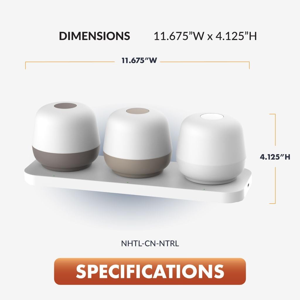 Newhouse Lighting Cocoon, Natural 2700K Dimmable Cordless USB-C Rechargeable Table Lamp 3-Pack NHTL-CN-NTRL, Cordless Desk Lamp for Living Room, Bedroom, Coffee Table, and Other Cozy Home Decor