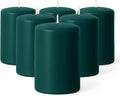 Biedermann & Sons Evergreen Pillar Candles (6 Pack), 4 Inch Tall 3 Inch Wide Round, Unscented Paraffin Wax, Approx 40 to 45 Hour Burn, Dripless Decorative Candles for Centerpieces