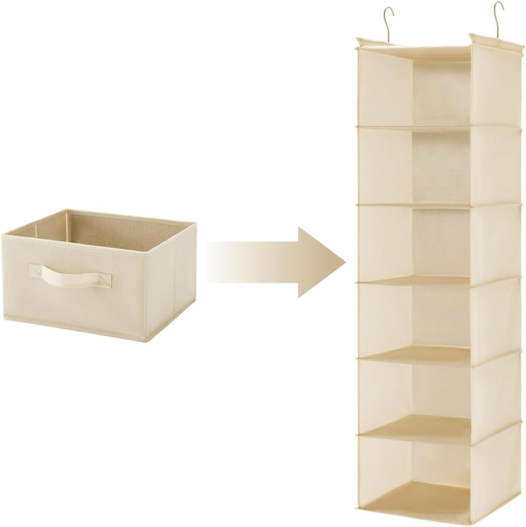 MAX Houser 2 Drawer Hanging Closet Storage Organizer,Beige