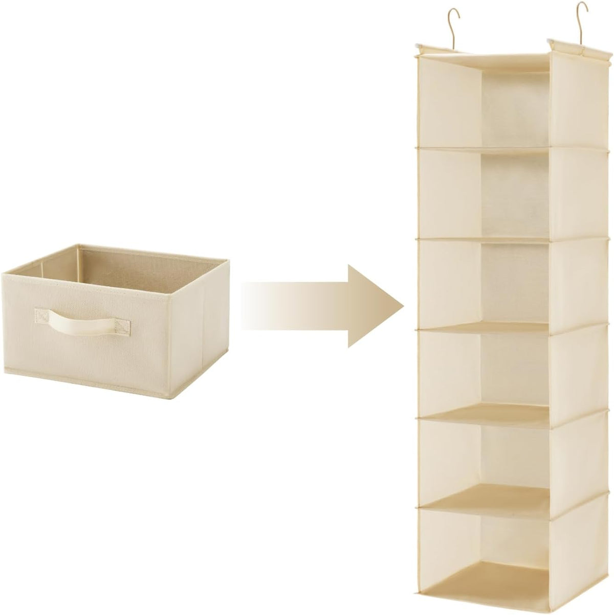 MAX Houser 2 Drawer Hanging Closet Storage Organizer,Beige