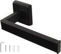 TocTen Toilet Paper Holder-Bathroom Tissue Holder Fit Big Roll Paper, Made of Thicken SUS 304 Stainless Steel, Square Paper Roll Holder Wall Mount Suitable for Bathroom, Kitchen, Office (Black, 6.5)