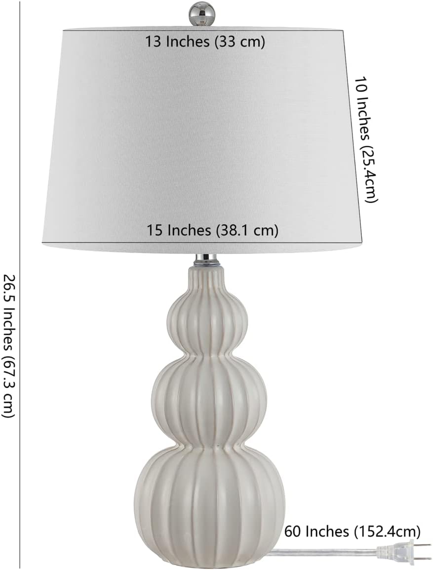 SAFAVIEH Corina Table Lamp, 26.5" Modern White TBL4277B