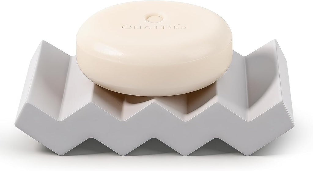 Bar Soap Holder Diatomite Soap Dish Sponge Caddy, Light Grey