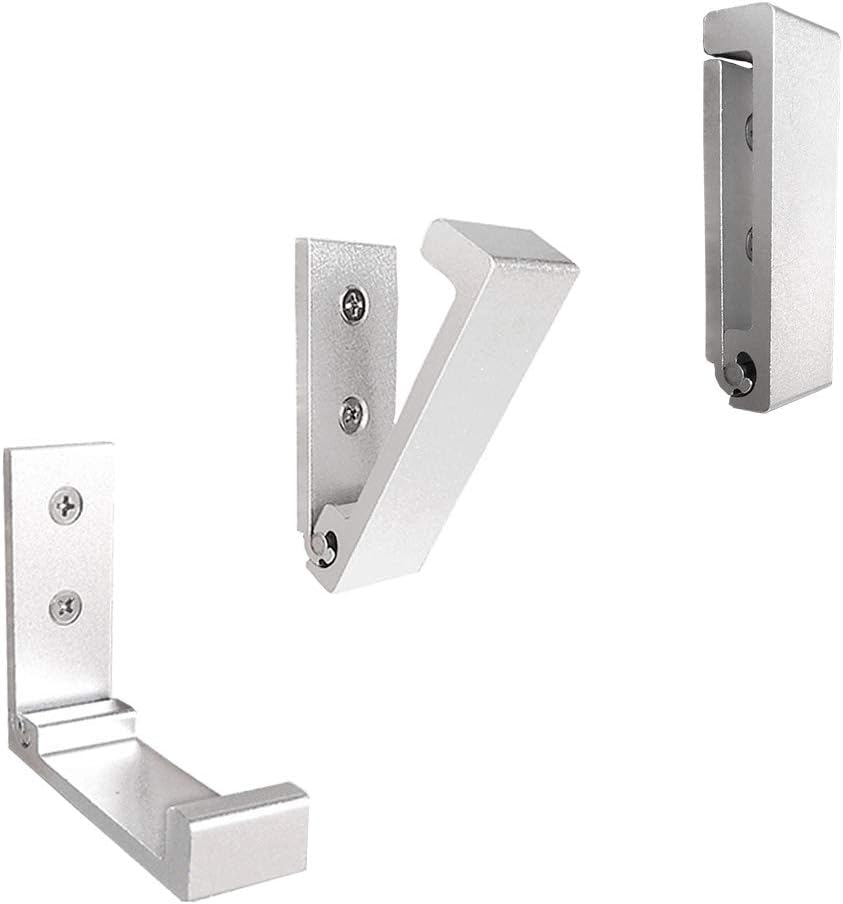 Folding Coat Hooks, 5Pcs Wall Hooks for Hanging Coat Towel Hooks Hardware Heavy Duty Aluminum Alloy Headphone Holder Hooks No Rust Wall Mounted with Screws for Hat, Bags, Fitness Equipment (Silvery)