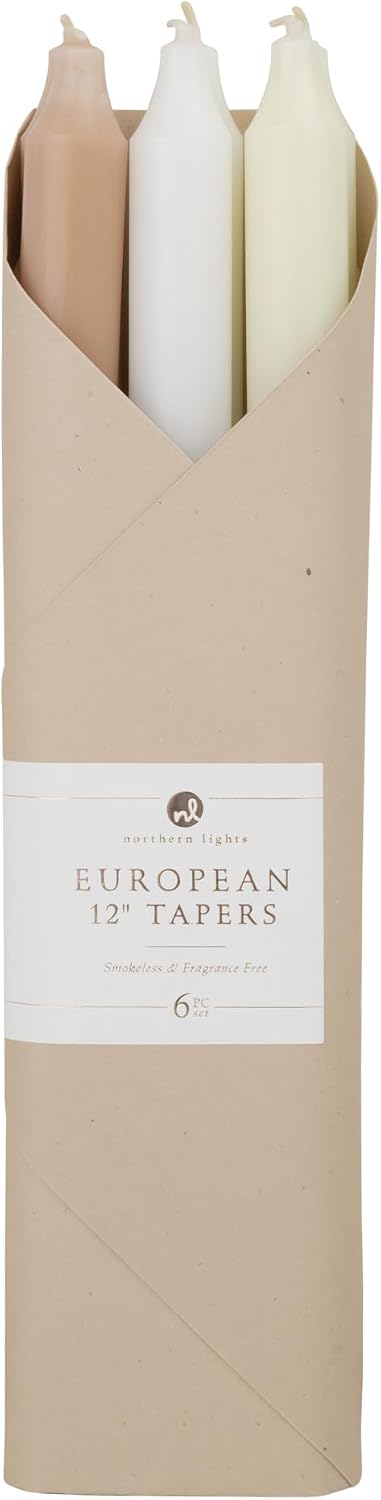 Northern Lights Candles - 12" 6pk Taper Combo - Linen Closet - 72743