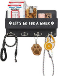 Wood Dog Leash Holder for Wall, with 4 Double Key Hooks
