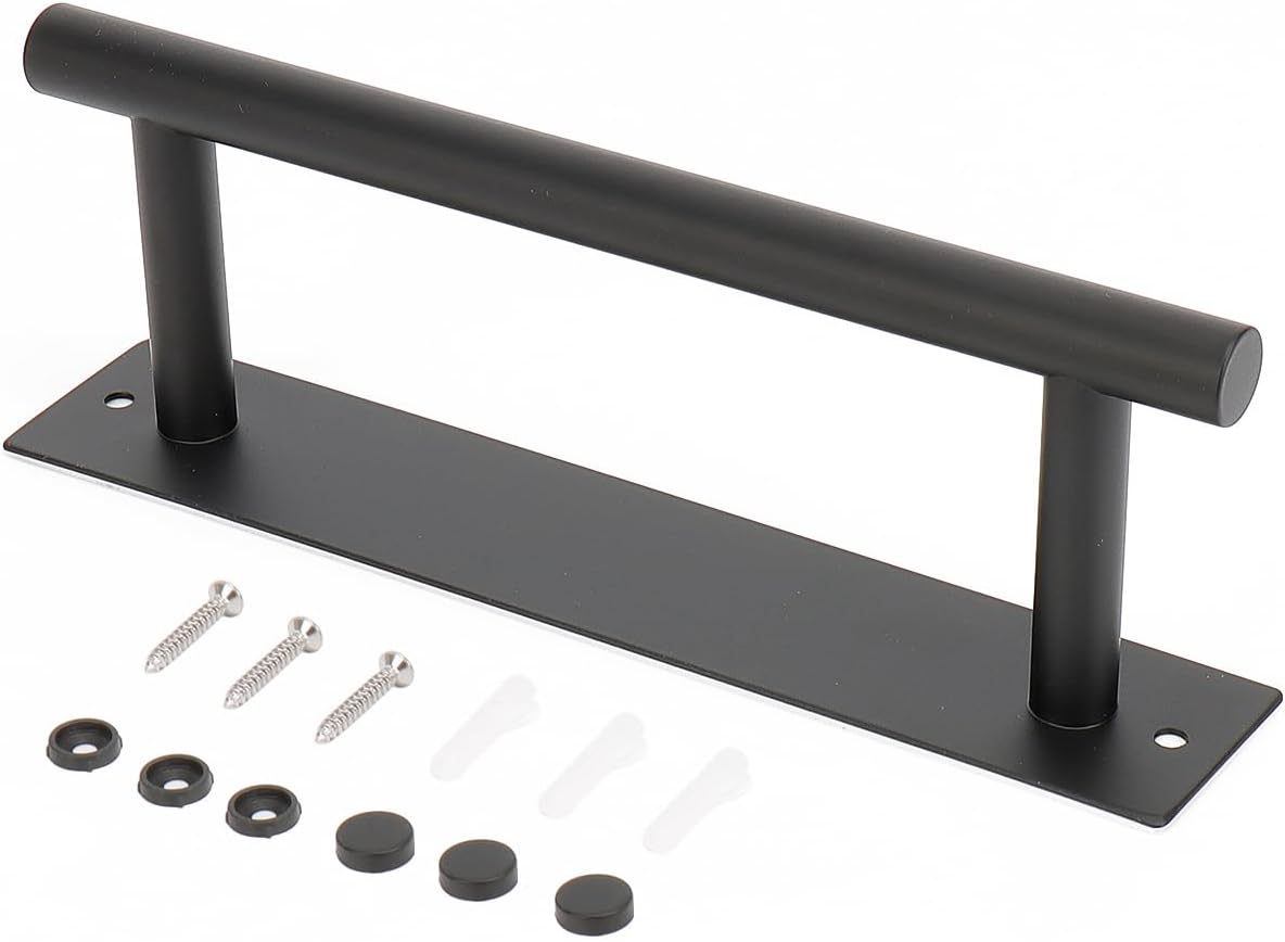 NearMoon Self Adhesive Hand Towel Holder/Towel Ring, Stainless Steel Hand Towel Bar Rustproof Stick on Wall-Towel Rack for Bathroom/Kitchen, Sticky and Wall Mounted (1, Matte Black)