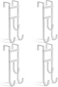 4 Pack Over-the-Door Hooks, No Installation Required, 100 Lb Heavy Duty with Anti-Scratch Rubber & Rust-Proof, Space-Saving Organizer for Coats, Towel & Bag, Bathroom, Bedroom, Kitchen, Office, White