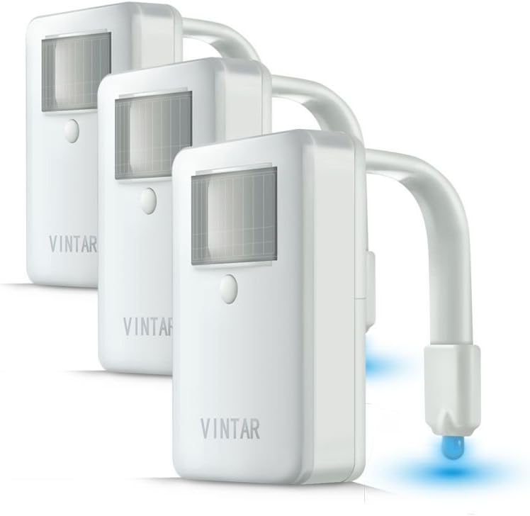 VINTAR 3 Packs Toilet Light, 16 Color Motion Sensor LED Toilet Night Light