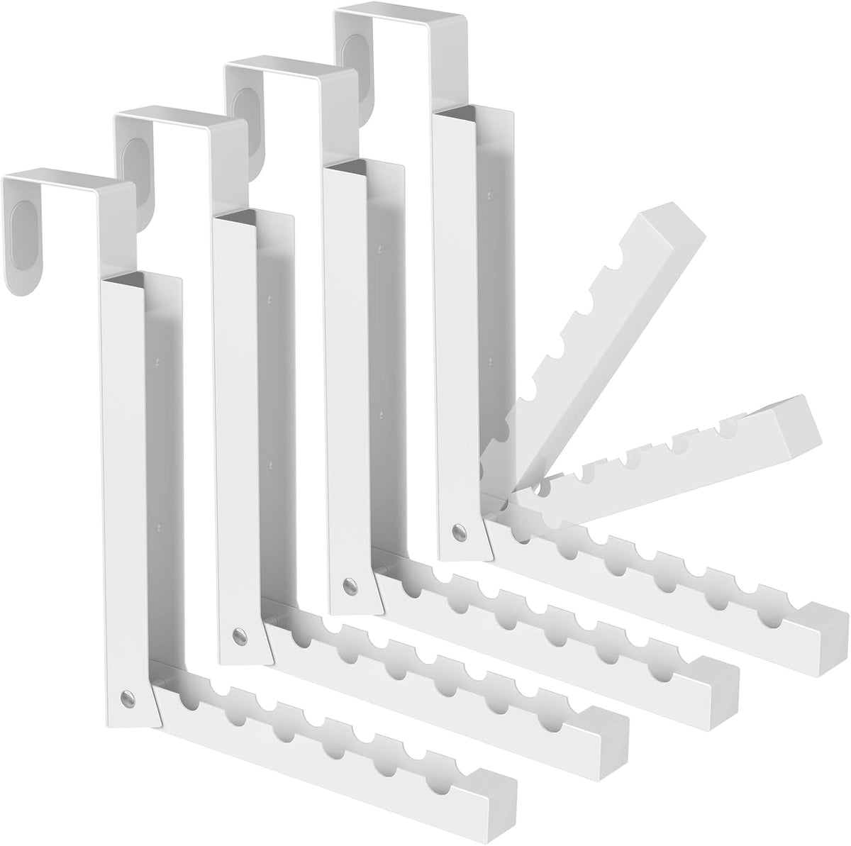 Over the Door Hook, Door Hooks for Hanging Towels, Bags,Coats,Umbrellas, Mirrors, Over Door Dual-Hook, Suitable for Bathrooms, Bedrooms, Laundry Rooms, Kitchens, Storage Rooms (White-4-BK)