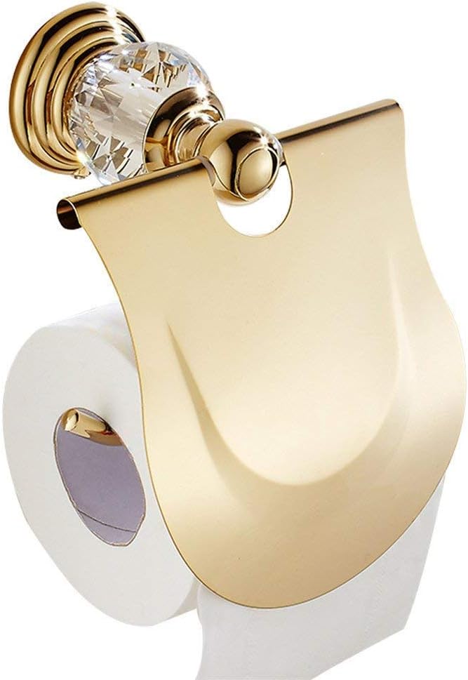WINCASE Gold Bathroom Accessories, Adjustable Crystal Towel Bar Set, Golden Hardware Set Hand Towel Ring Racks Paper Holder Hook Wall Mounted