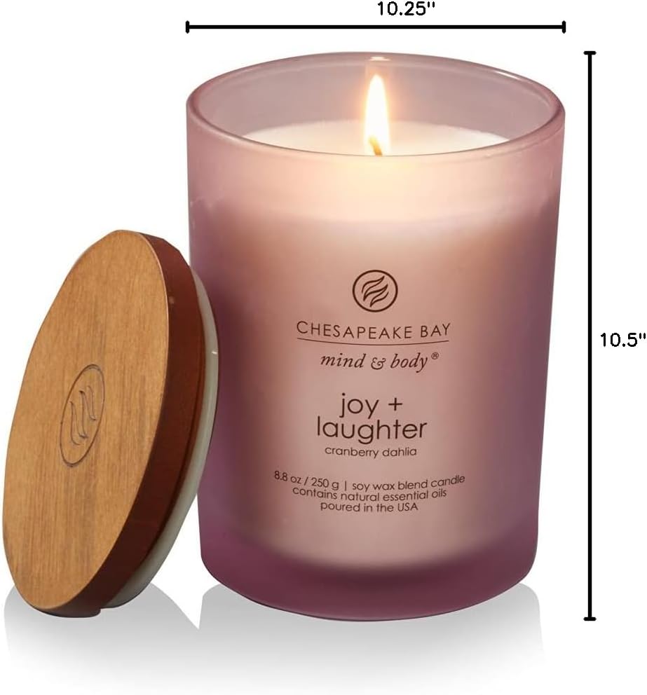 Chesapeake Bay Candle Medium Jar Candles | Joy + Laughter (Cranberry Dahlia) and Confidence + Freedom (Oak Moss Amber) 2 Count Home Décor