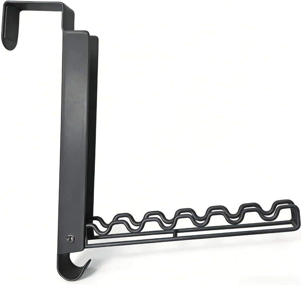 Over The Door Hooks, Folding Portable Over The Door Drying Rack for Small Space, Laundry Bathroom Bedroom Closet Travel Storage and Drying (1Pack, Black)