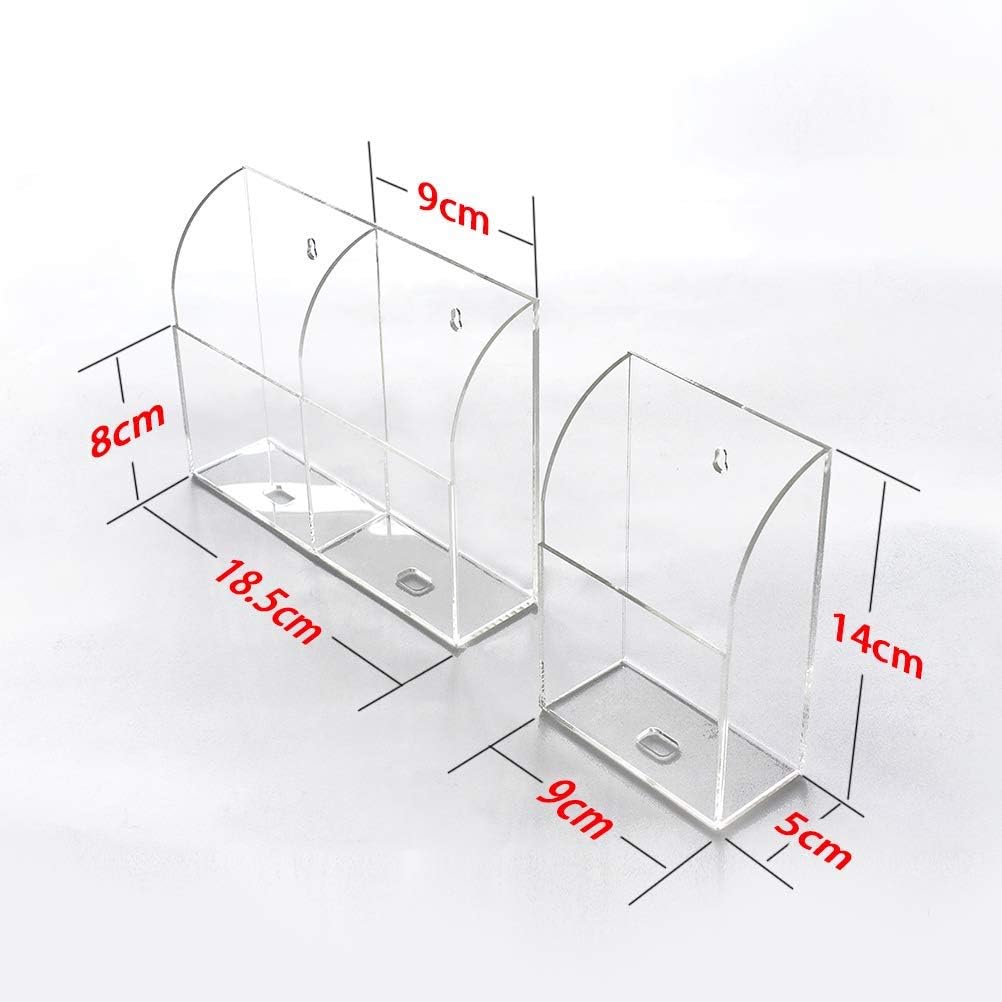 VANCORE Clear Wall Mounted Charging Phone Holder - Smart Station for TV Remote Control - Clear Wall Box With 2 Holes