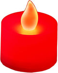 LumaBase Battery Operated Tea Light Candles, Red - Set of 12
