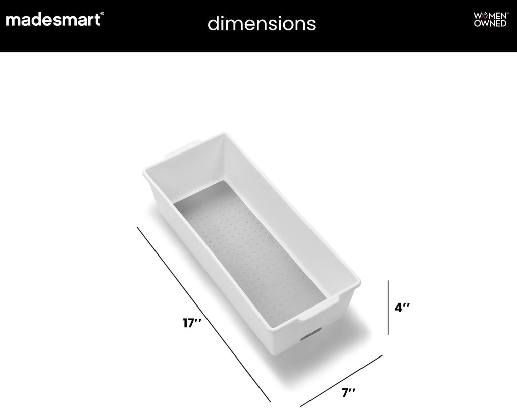 madesmart Classic Large Deep Storage Bin, White