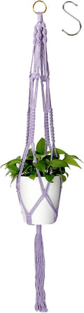 Hanging Planter, Purple, Indoor, Diamond, Wall Mount, English, Cotton, 7x2x35 Inches, 1 Pack